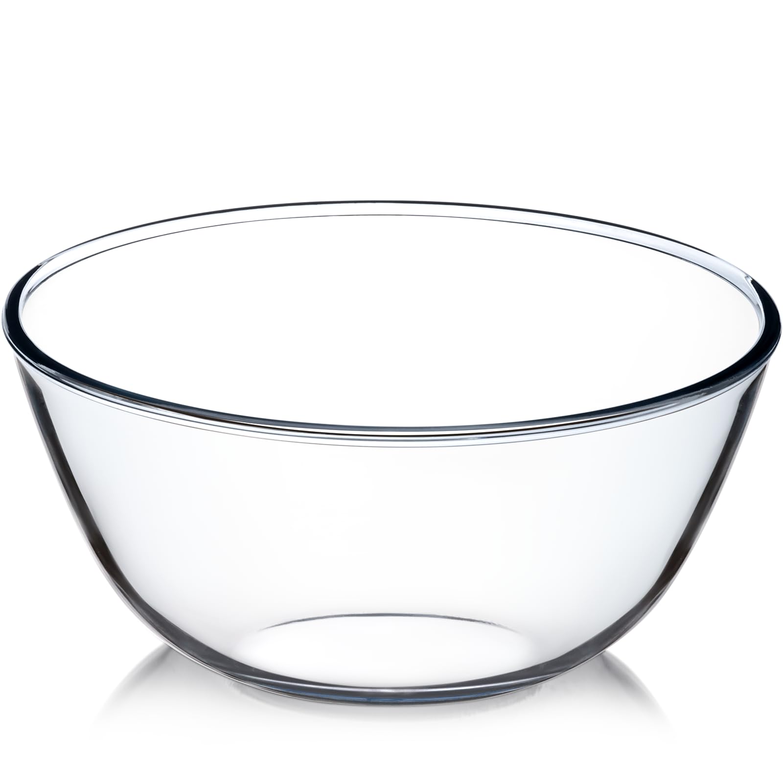 Nutriups cuenco grande de vidrio, vista superior, ideal para mezclar ensaladas.