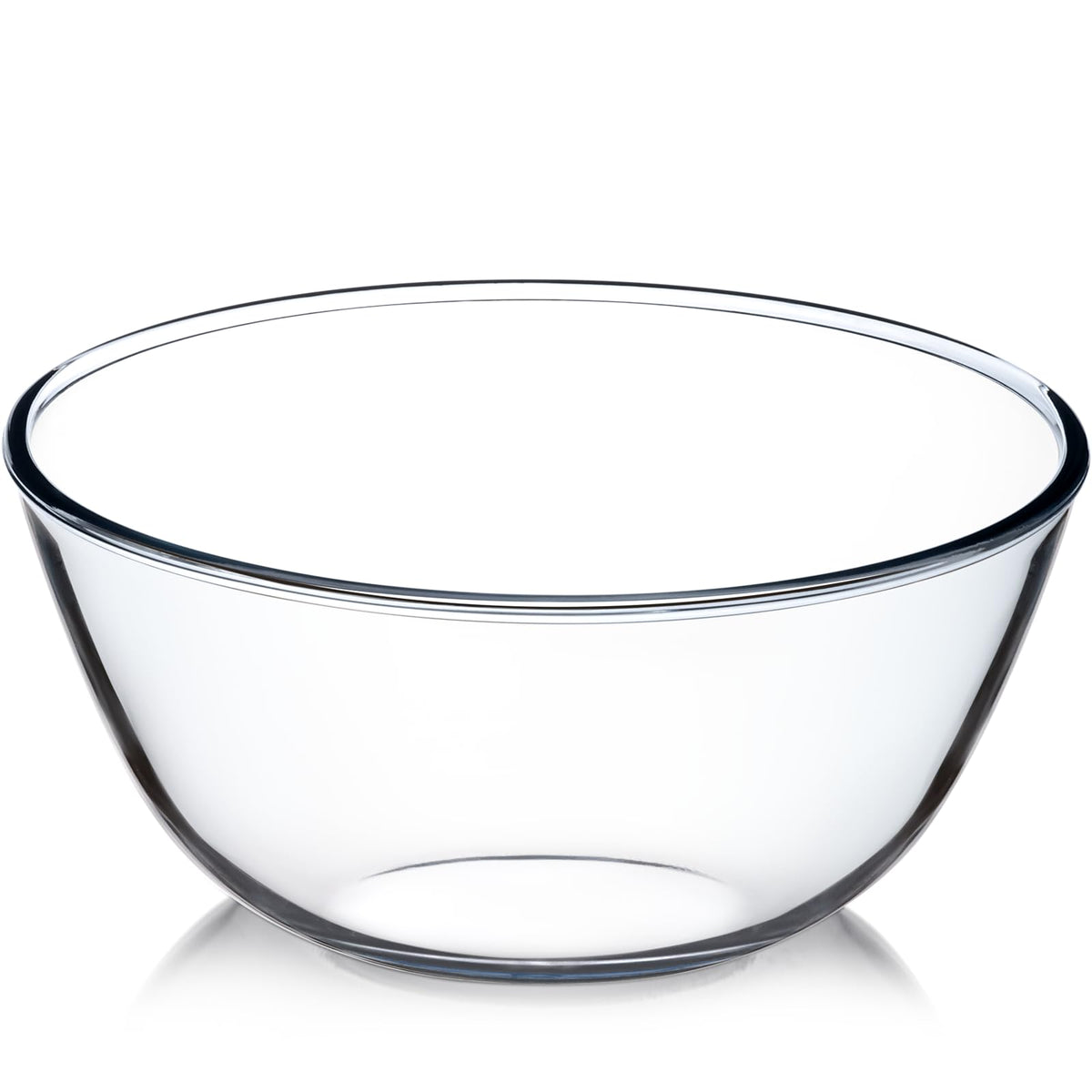 Nutriups cuenco grande de vidrio, vista superior, ideal para mezclar ensaladas.