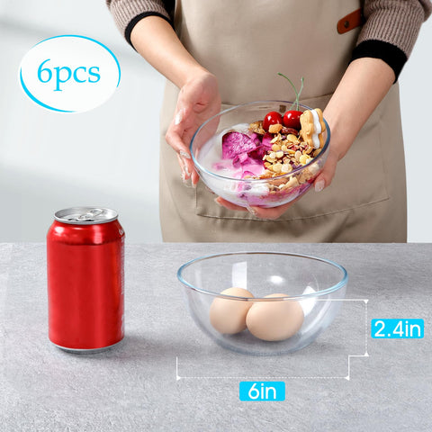 Cuenco de vidrio de 6 pulgadas de NUTRIUPS para porciones.