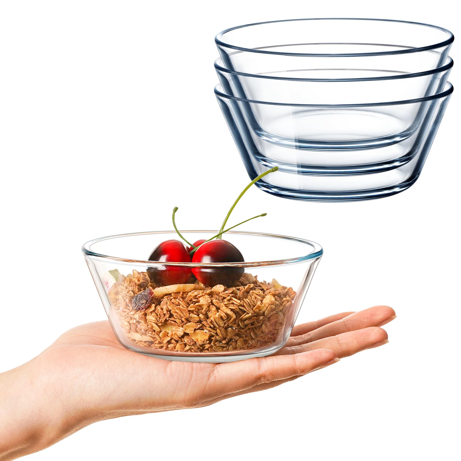 Nutriups cuencos de cristal con base plana para verter con precisión