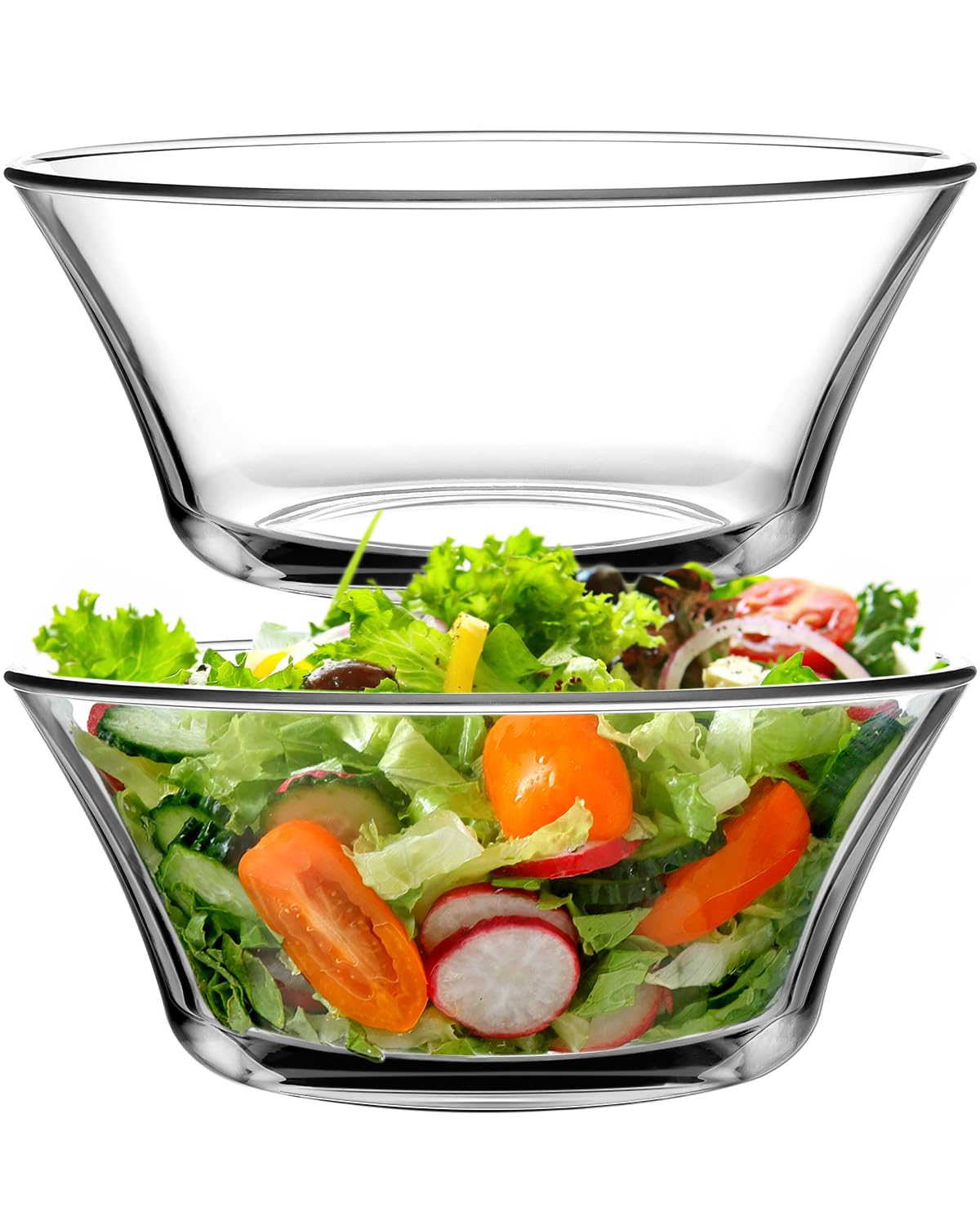 NUTRIUPS ensaladera de cristal 8,5 pulgadas para servir ensaladas en la mesa.