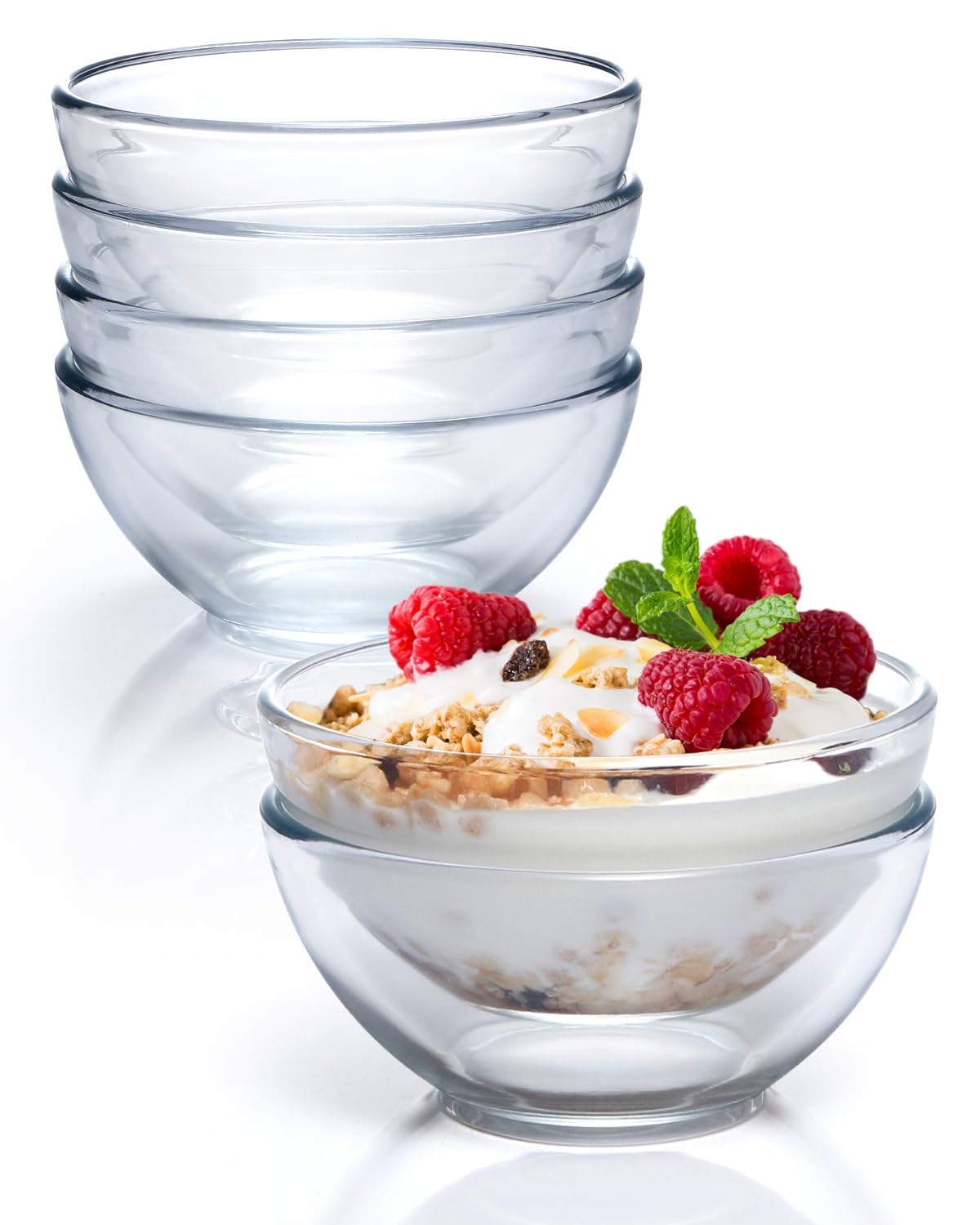 Nutriups conjunto 6 cuencos vidrio templado para porciones elegantes.
