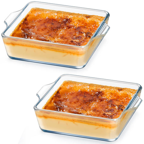 NUTRIUPS mini cuadraado de vidrio para horno, ideal para porciones individuales.