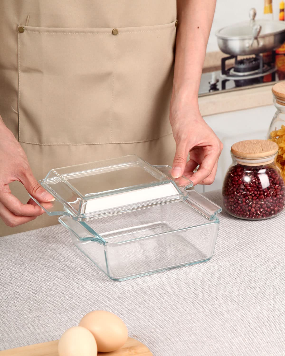 Recipiente de vidrio NUTRIUPS compacto para cocina diaria