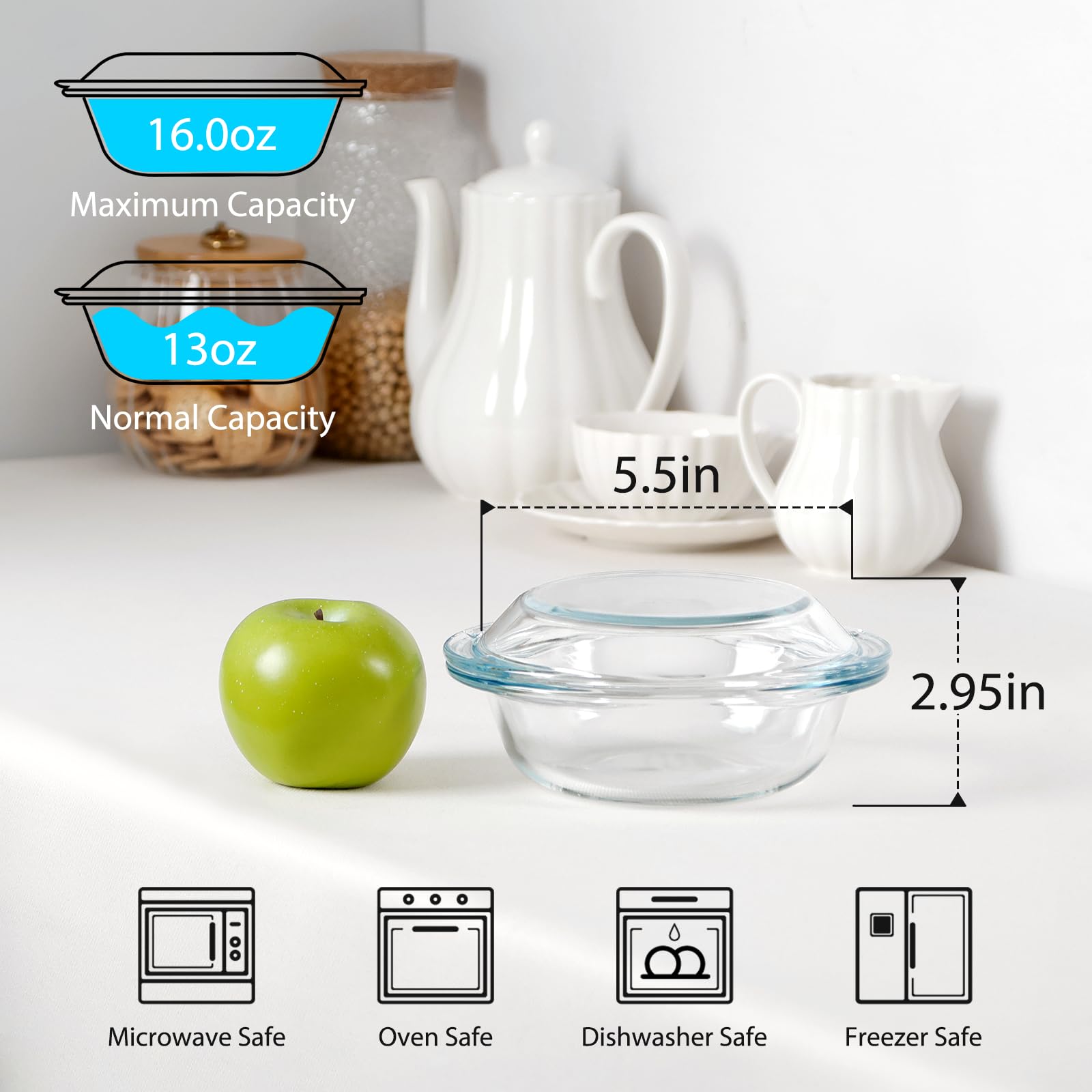 Tapa de vidrio 2 en 1 de NUTRIUPS para cocinar y servir sin transferir sabores.