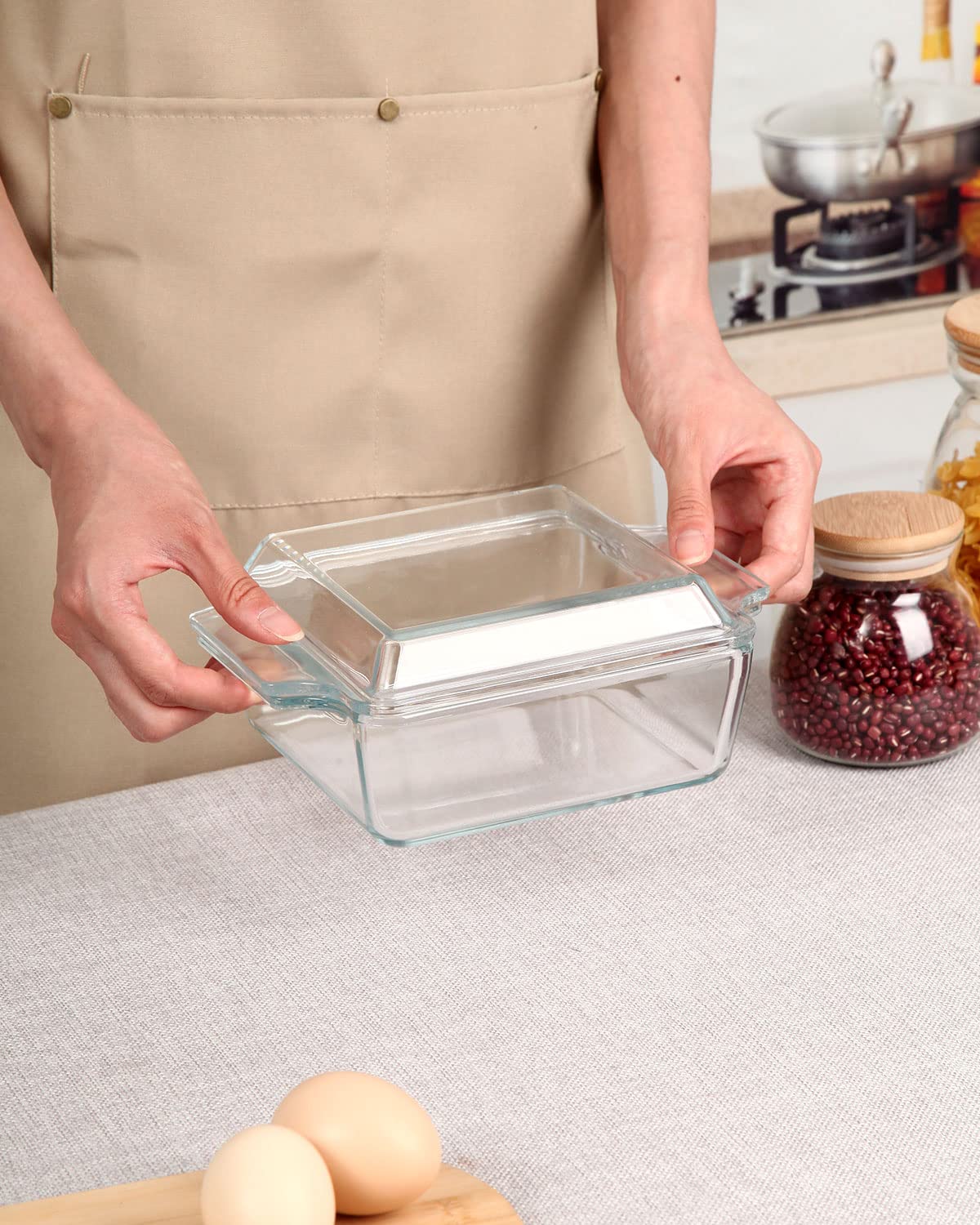 Tapa de vidrio NUTRIUPS transparente 360 grados, facilita ver la cocción