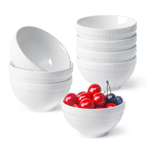 Tazón cerámico blanco NUTRIUPS de 10 oz para postres y porciones.