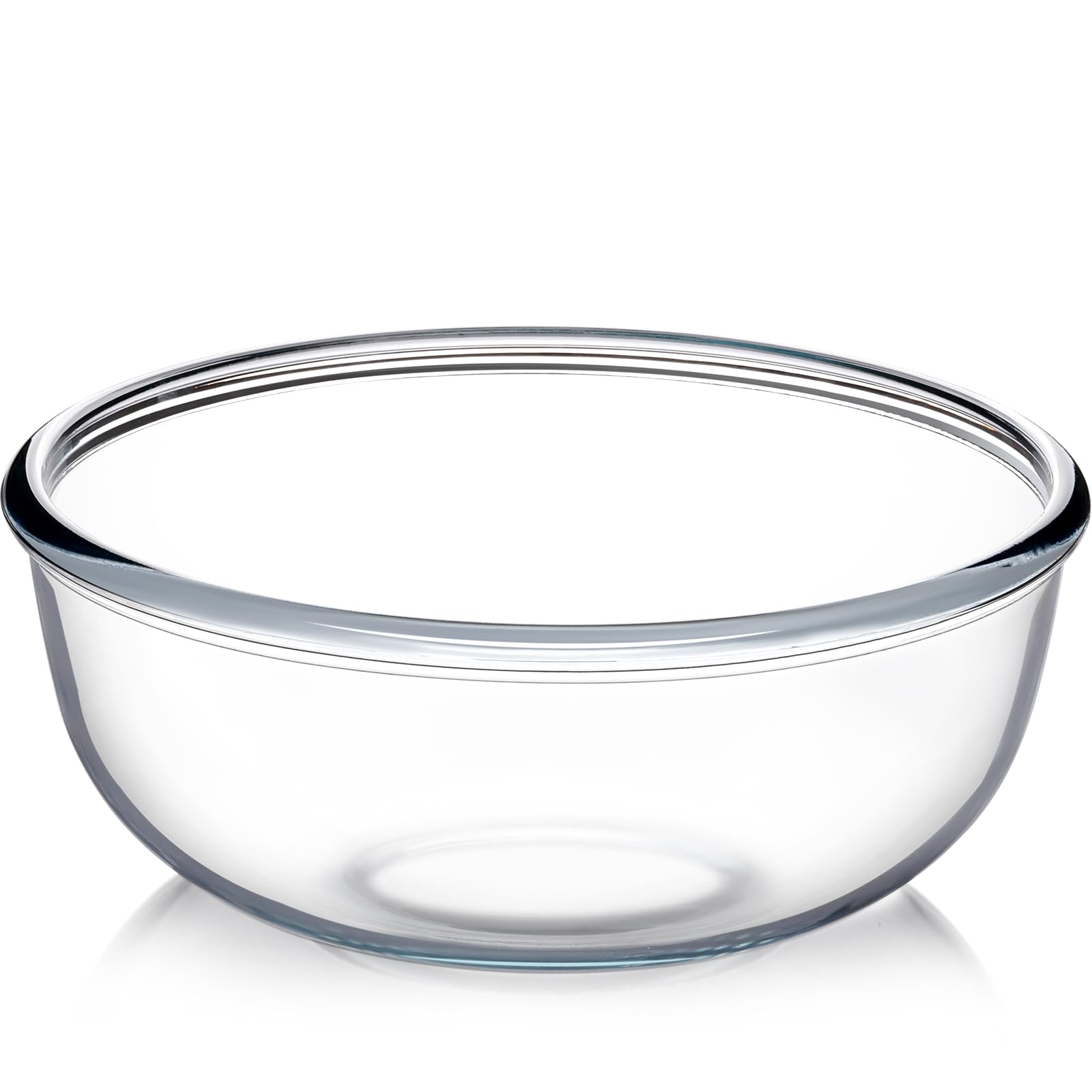 NUTRIUPS tazón grande de mezcla de vidrio, 6 qt, ideal para ensaladas.