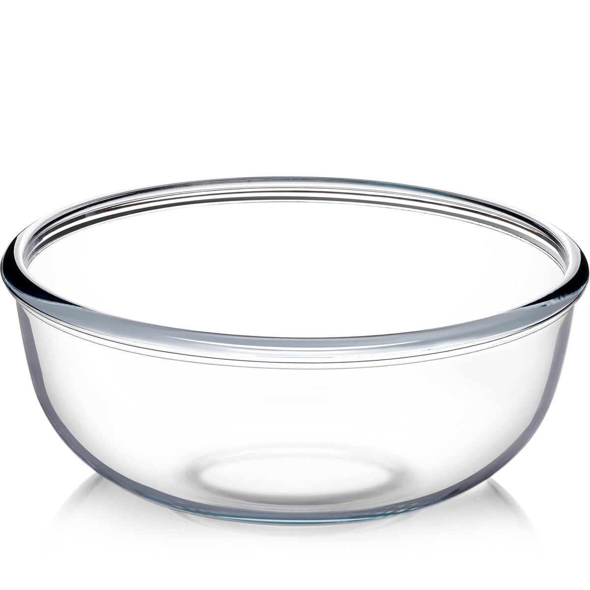 NUTRIUPS tazón grande de mezcla de vidrio, 6 qt, ideal para ensaladas.