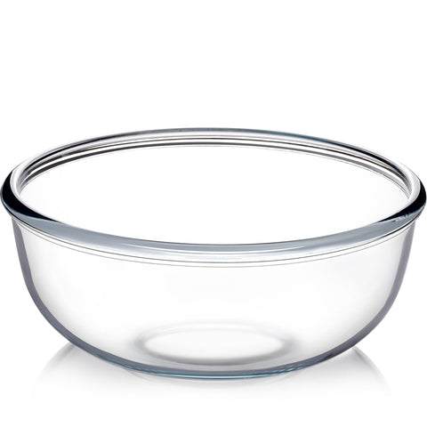 NUTRIUPS tazón grande de mezcla de vidrio, 6 qt, ideal para ensaladas.