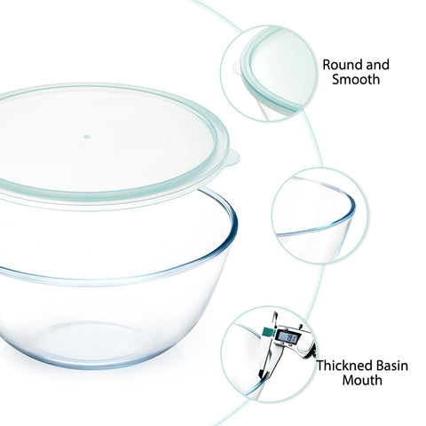 NUTRIUPS tazón de vidrio grande, diseño de borosilicado resistente al calor