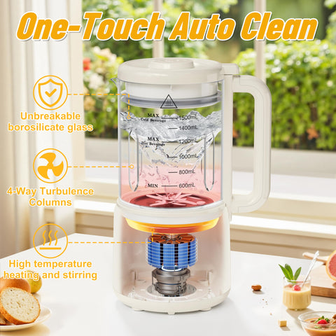 NuttyWhiz jarra de vidrio resistente para bebidas calientes y frías.