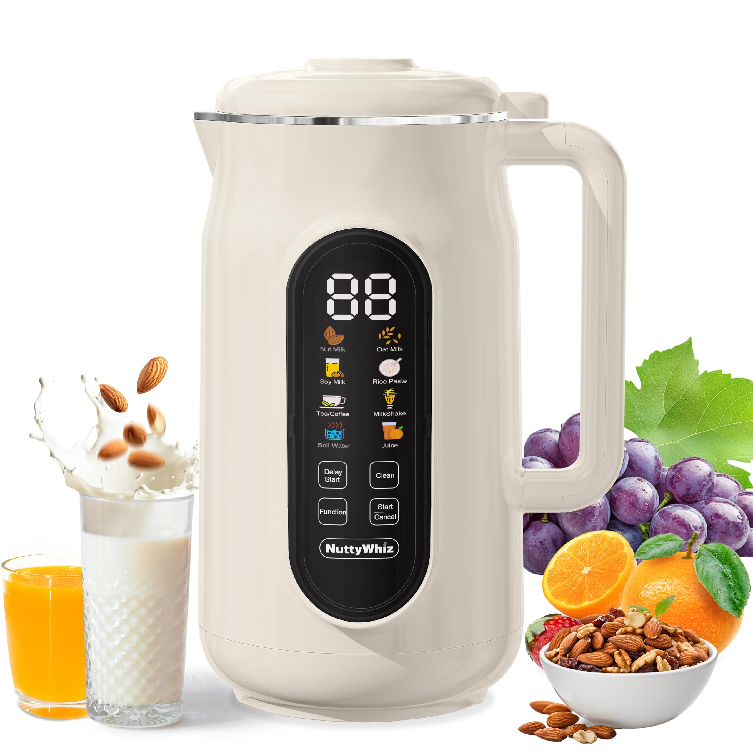 NuttyWhiz leche de almendra, capacidad 1200 ml para leche fresca en casa