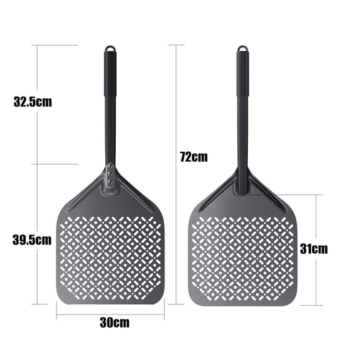 Pala redonda Nutuni de 9 pulgadas con mango doble para mayor control.