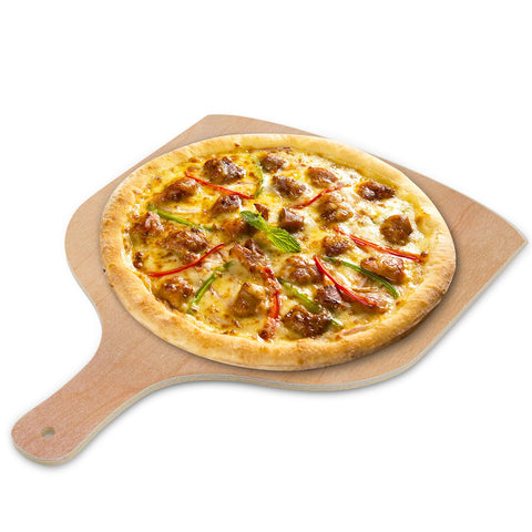 NUTUNI paleta de pizza de madera 12 pulgadas mango ergonómico para manejo cómodo.