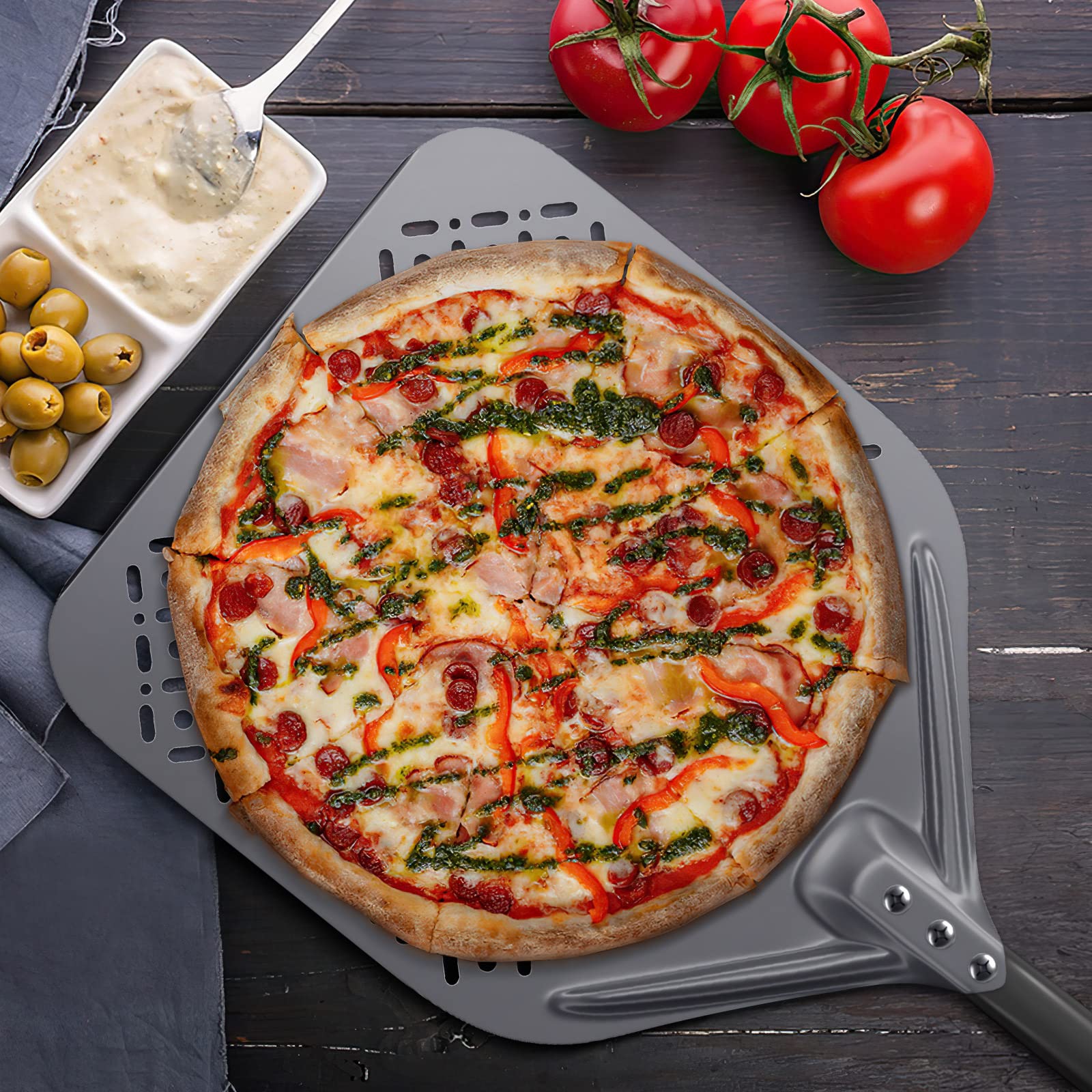 Juego de dos palas Nutuni para pizzas, ideal en casa.