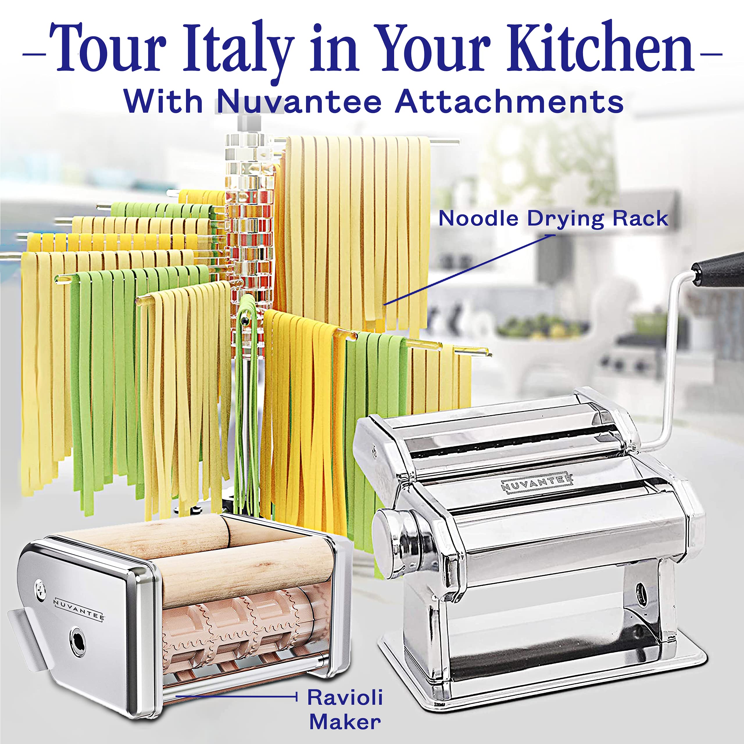 Nuvantee Máquina para Pasta, regalo ideal de cocina para amantes de la pasta.