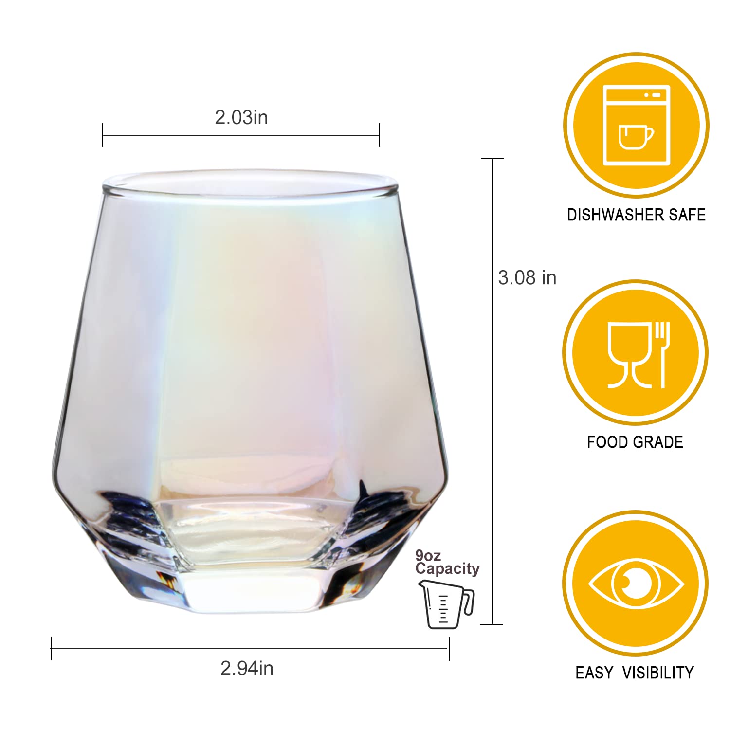 Vaso de vino iridiscente Nuxaoisgel para reuniones y celebraciones
