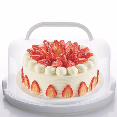 NVAZIOP porta-torta de 10 pulgadas con tapa y asas para transporte seguro.