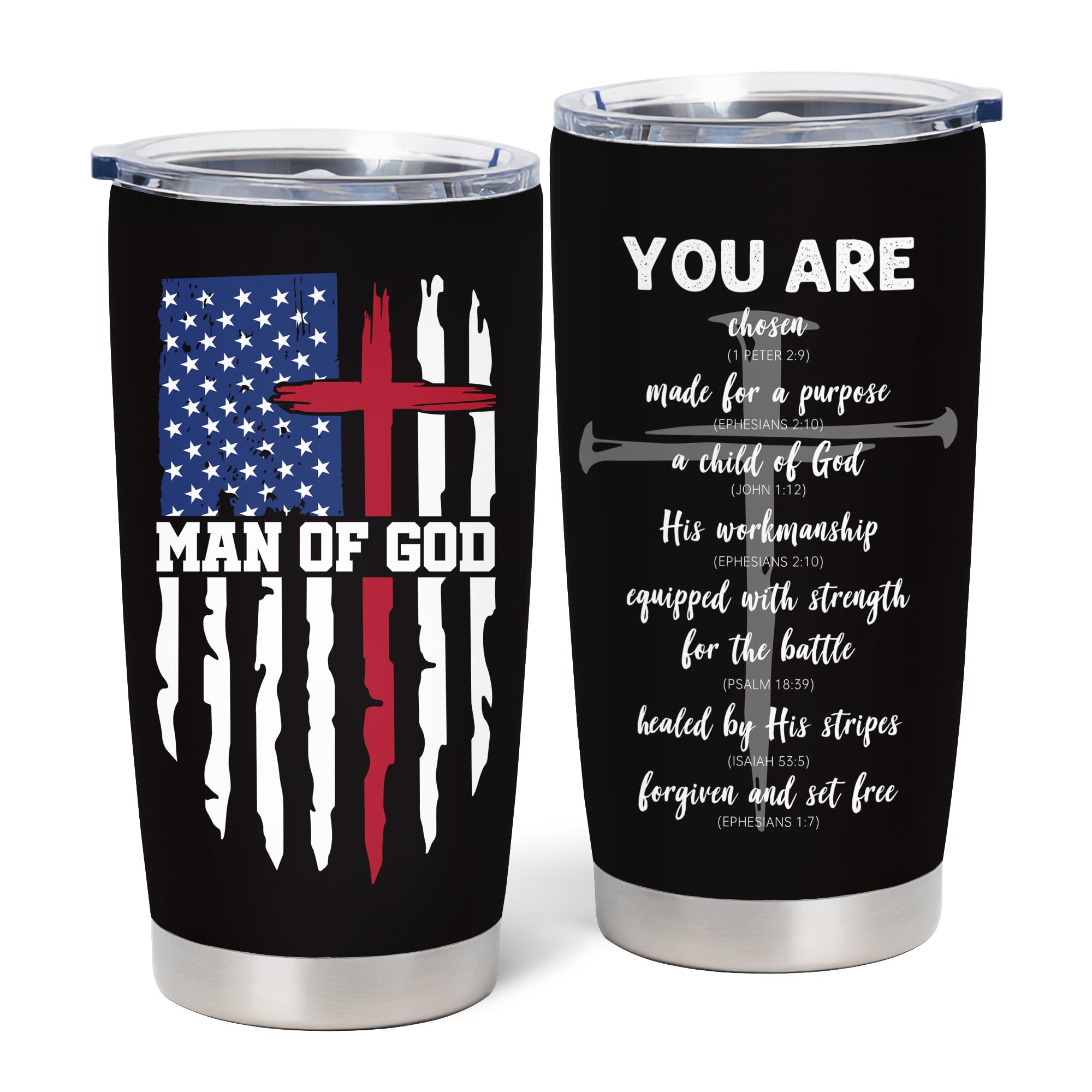 NVFCC 20 onzas tumbler, regalo para hombres cristianos, ideal para oficina