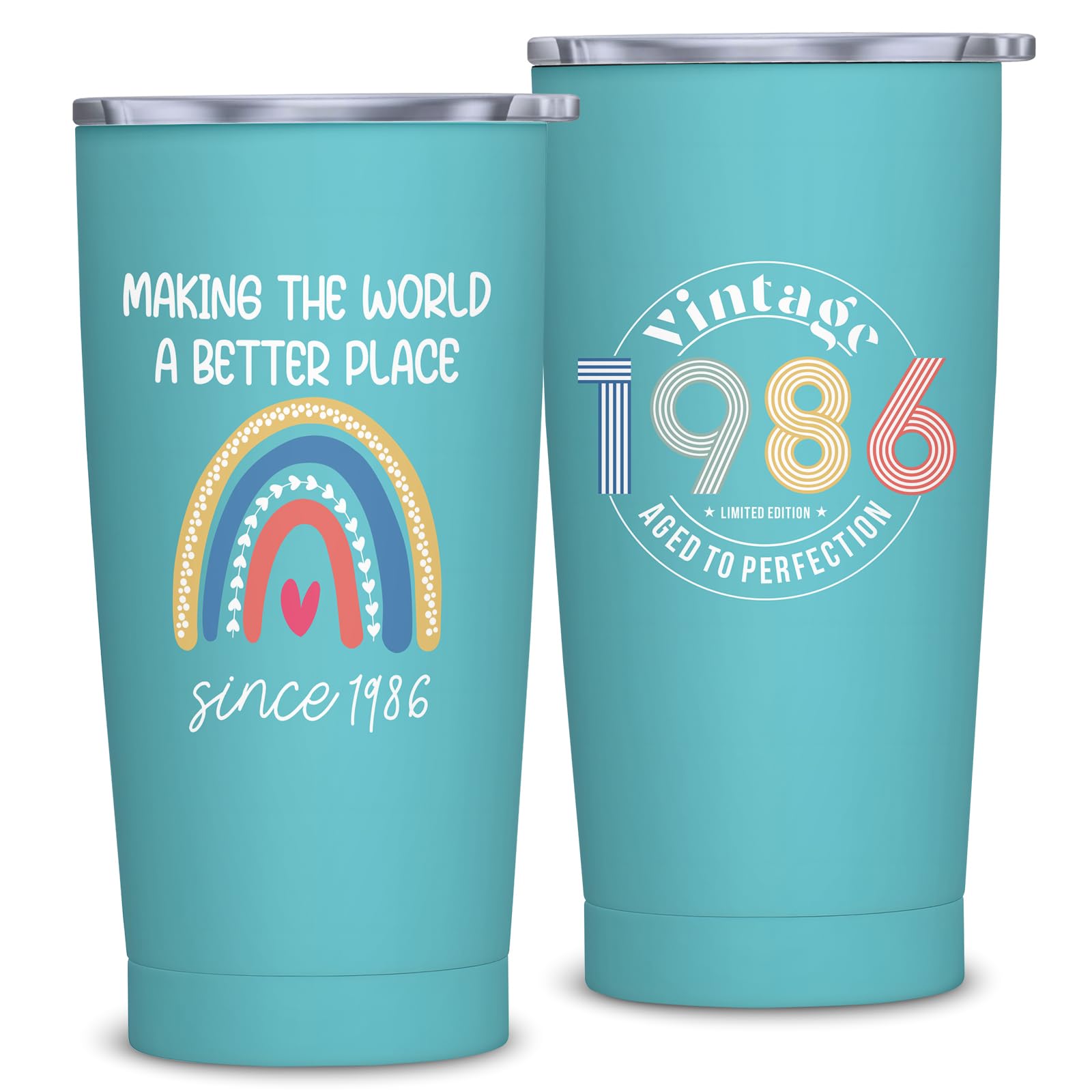 NVFCC vaso térmico 40 años para mujer 1986, ideal para llevar café caliente todo el día.