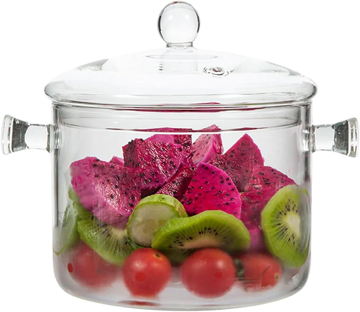 NVLIKNA olla de vidrio con tapa para hervir pasta y sopas con sabor limpio.
