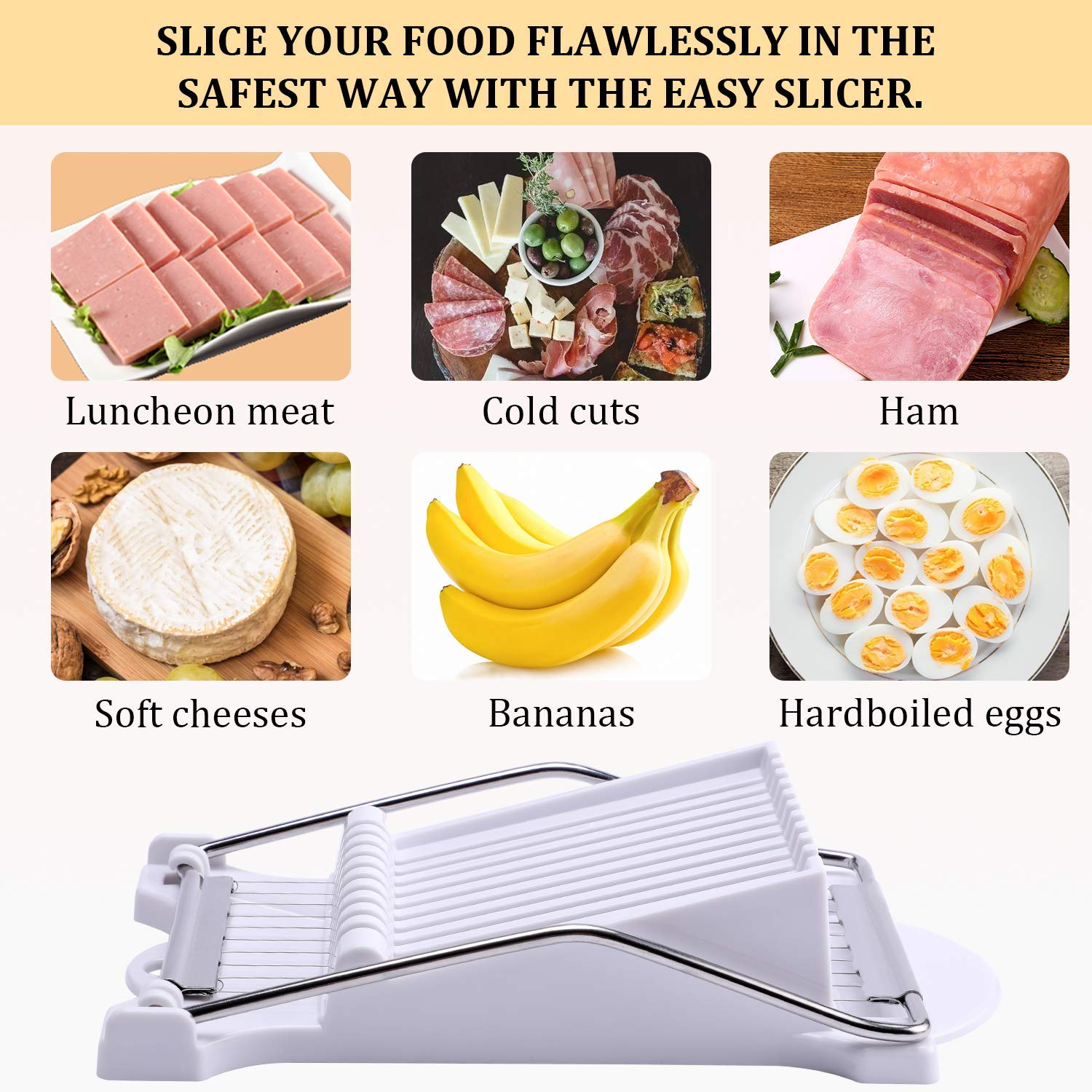 NVTED Slicer para fiambres, cortes consistentes para sándwiches.