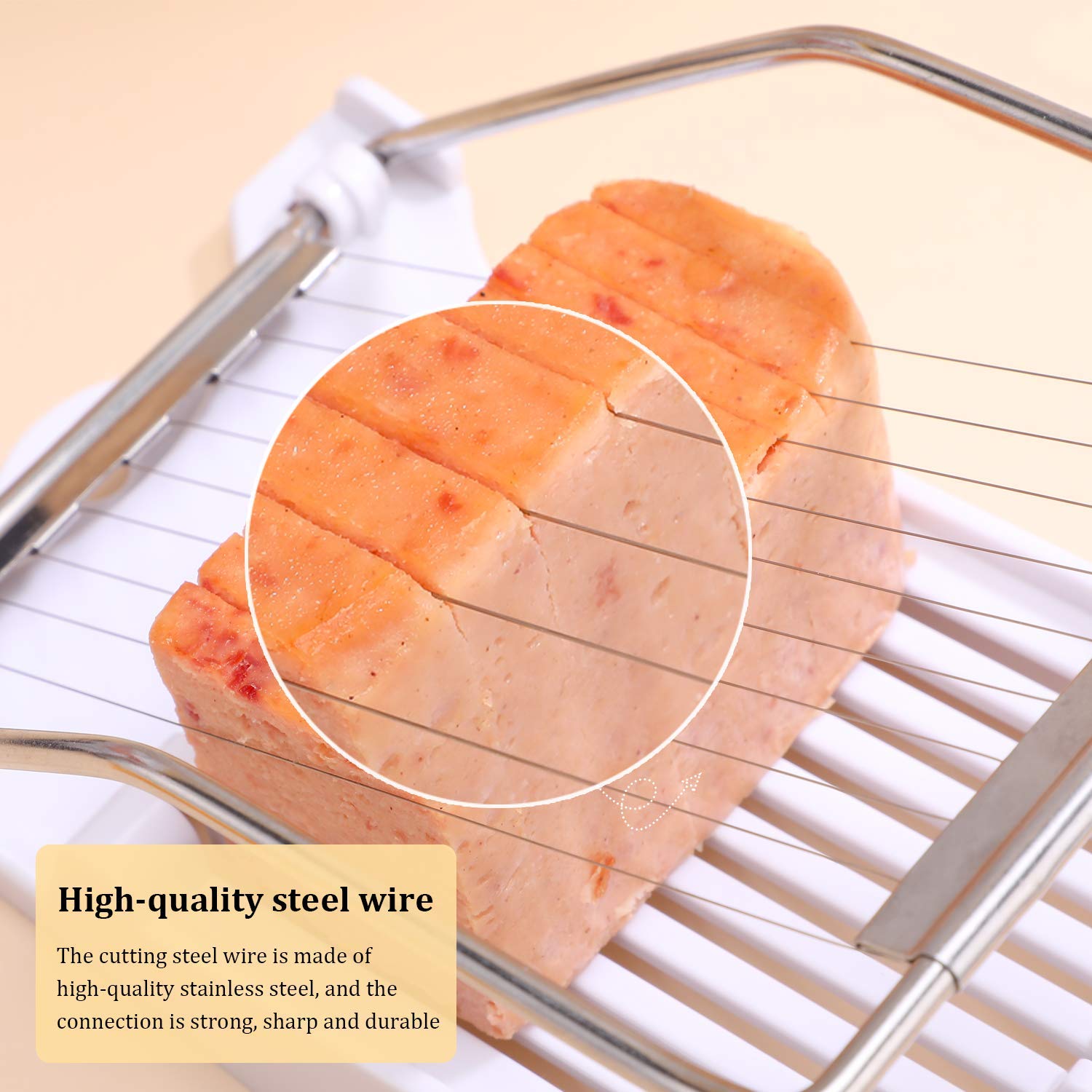 NVTED Slicer corta huevos cocidos con precisión para ensaladas.