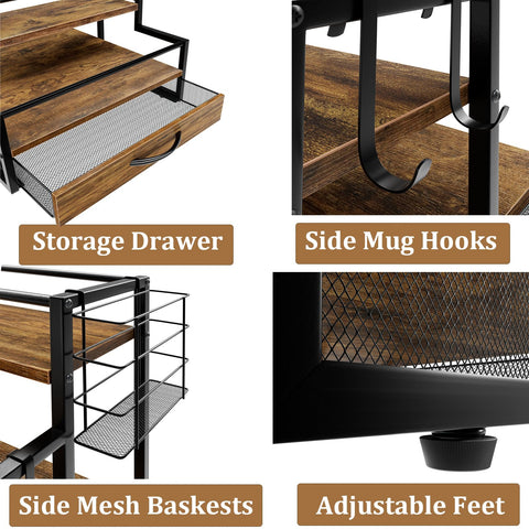 NWJY estructura madera con marco metal negro para durabilidad