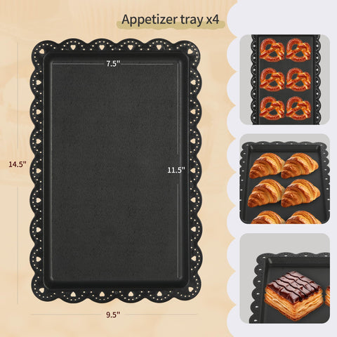 NWK bandejas aperitivos rectangulares, ideales para frutas, donuts y bocadillos