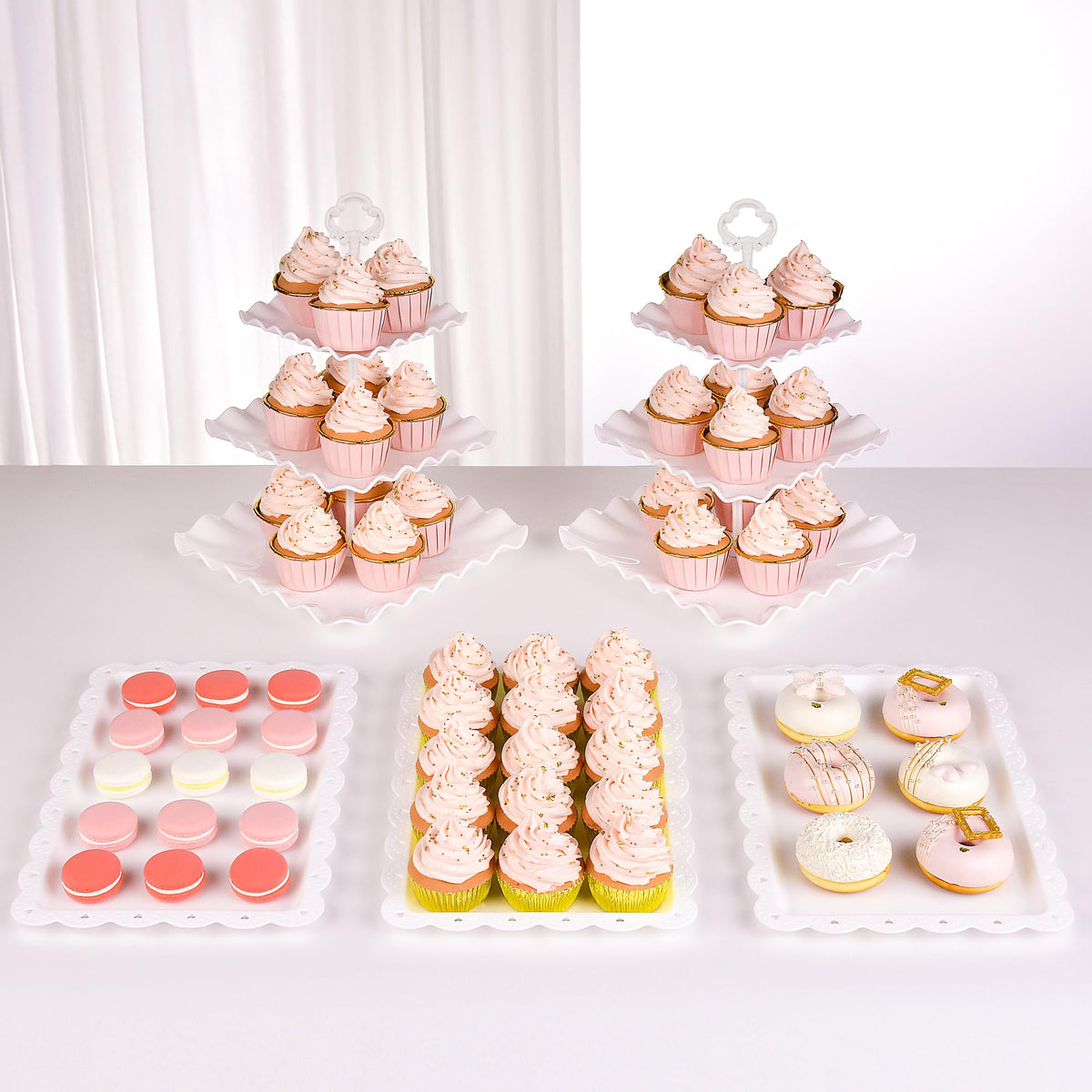 NWK portapasteles grande 3 niveles, ideal para pasteles y cupcakes