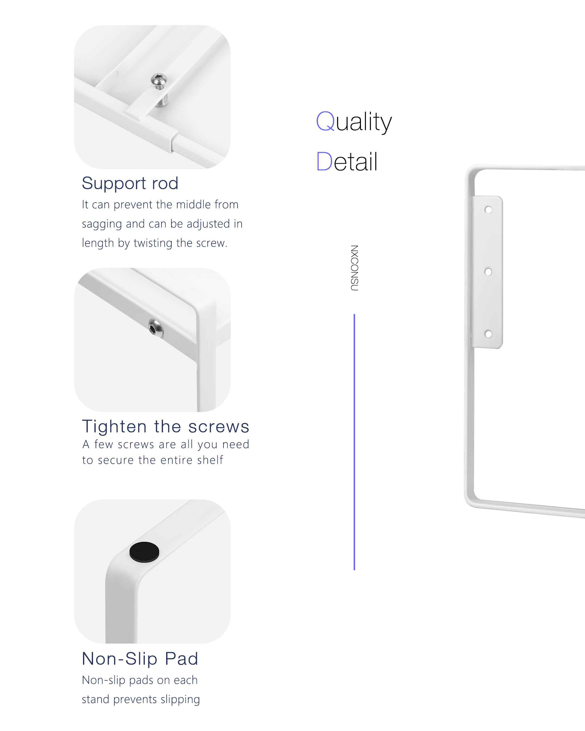 Nxconsu diseño metal blanco, resistente para uso diario.