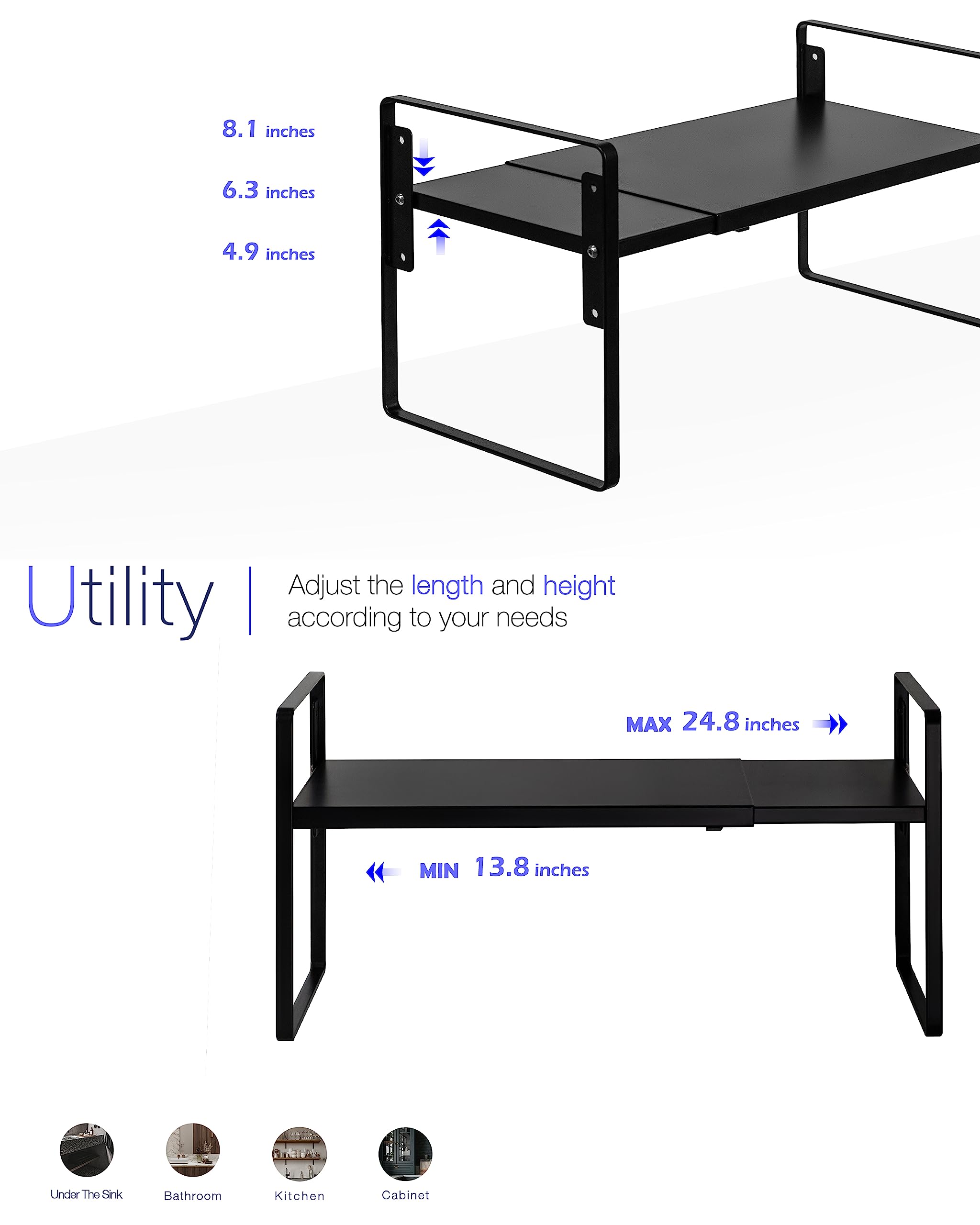 Nxconsu estante multiusos ideal para cocina, baño y despensa.