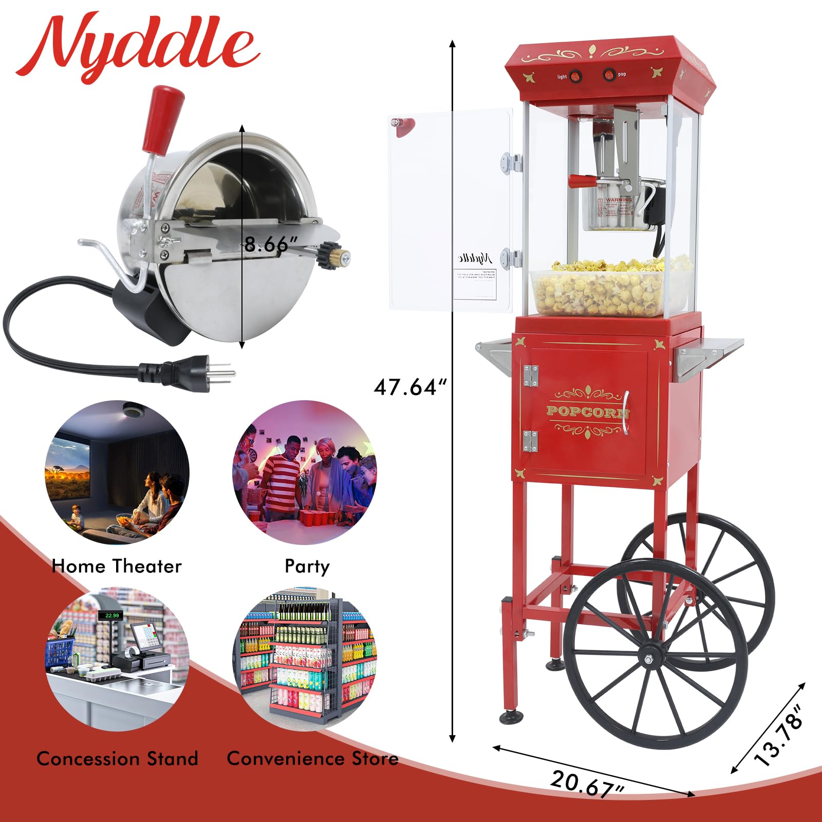 Nyddle diseño retro palomitas: estilo nostálgico para cualquier espacio.