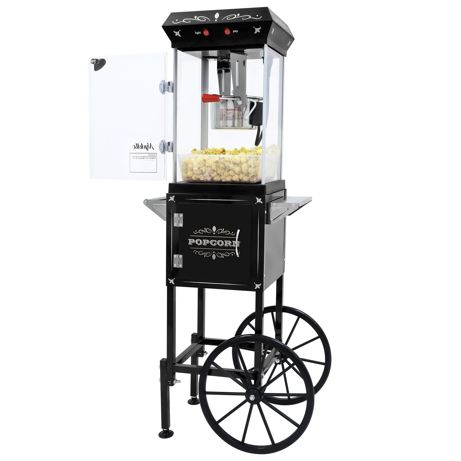 Nyddle máquina de palomitas 8oz frontal, capacidad para 32 tazas por lote y servicio práctico