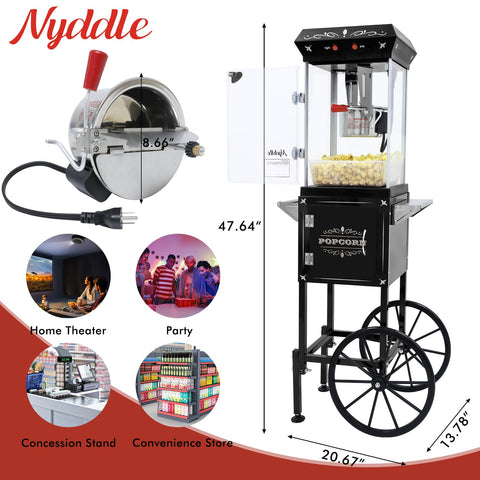 Nyddle máquina palomitas 8oz interior-limpieza, interior fácil de limpiar tras el uso