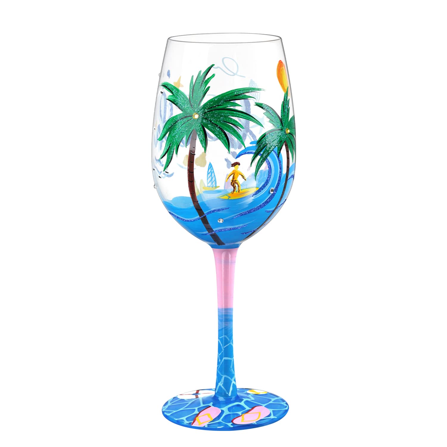 Copa NymphFable playa 15oz, tono azul, ideal para momentos al aire libre.