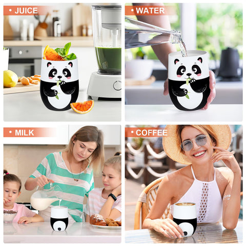 Vaso NymphFable panda doble aislamiento para mantener la temperatura.