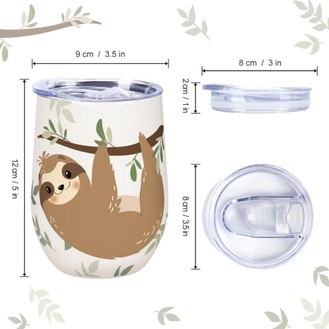 Vaso portátil NymphFable 12oz con tapa y pajilla para llevar