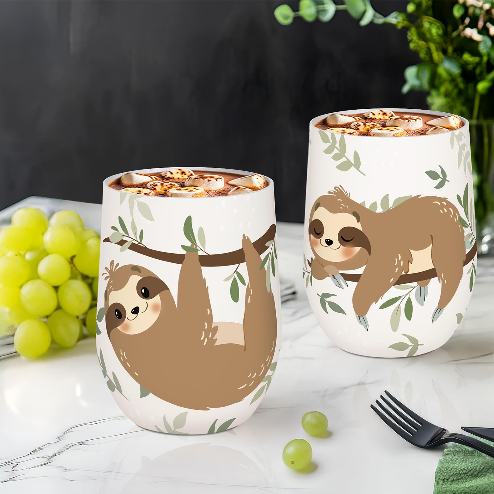 Vaso para vino NymphFable 12oz con doble pared mantiene temperatura