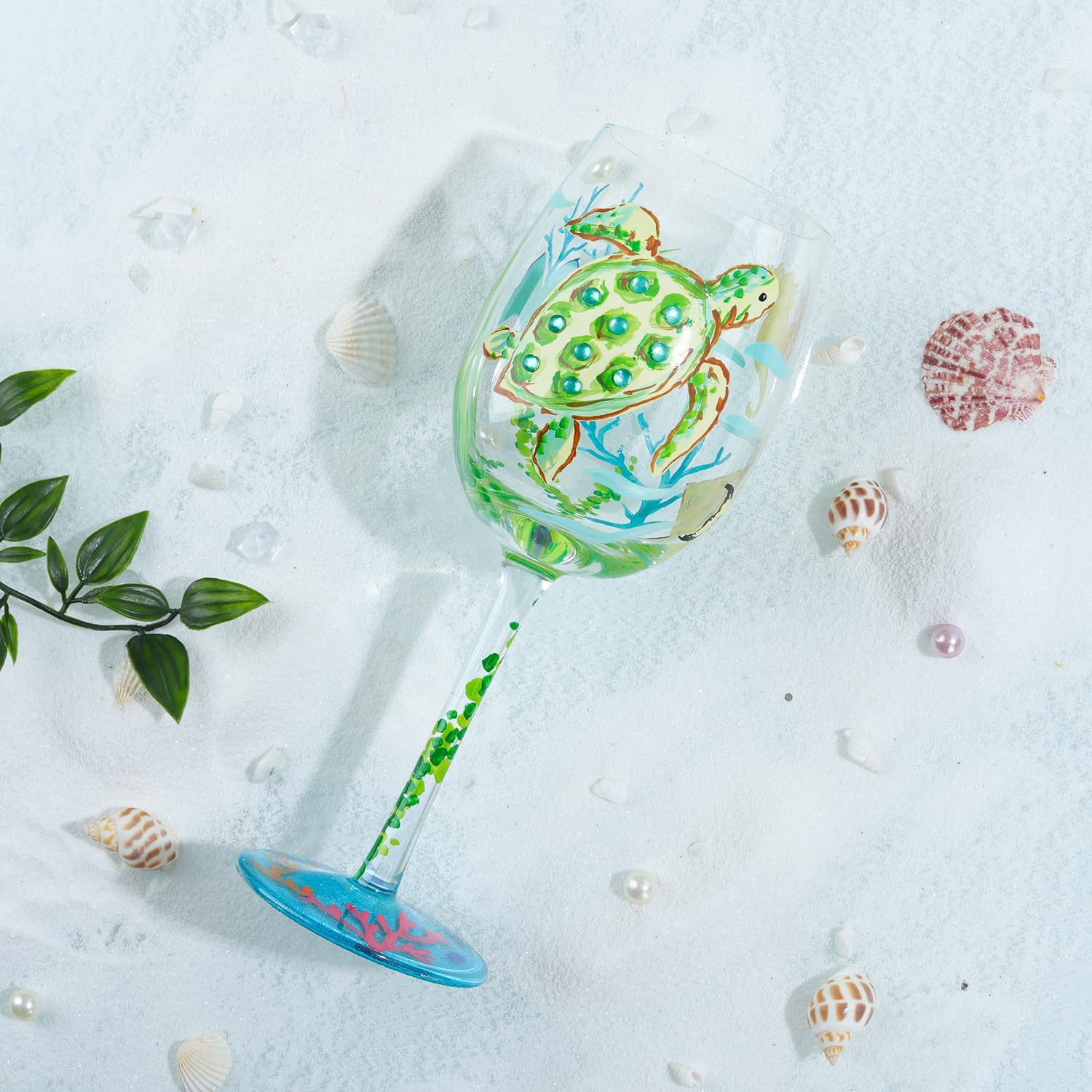 Vaso NymphFable con algas marinas pintadas a mano, añade toque natural a la mesa.