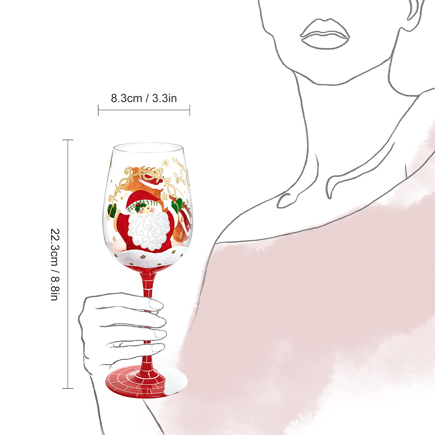 Vaso versátil para vino, cócteles o jugos, NymphFable.
