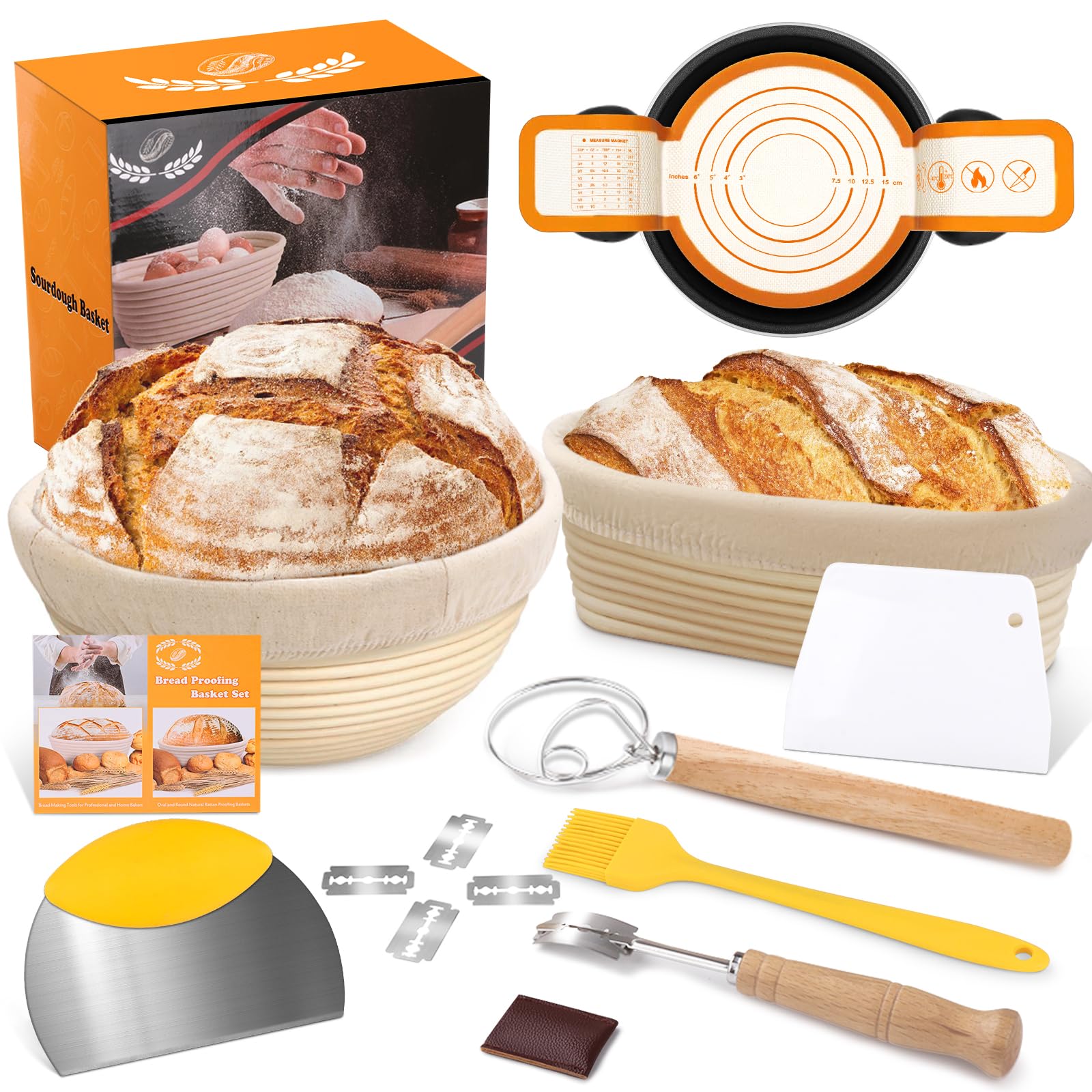 NZQXJXZ banetón oval 10 pulgadas para fermentación uniforme de la masa