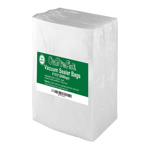 O2frepak bolsas para sellado al vacío precortadas 8x12, ideal para conservar alimentos.