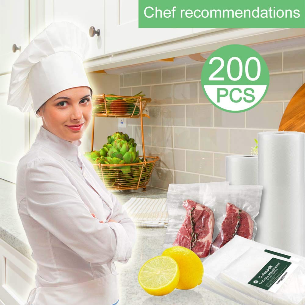 Bolsas O2frepak sin BPA 6x10, seguras para congelar y conservar alimentos.