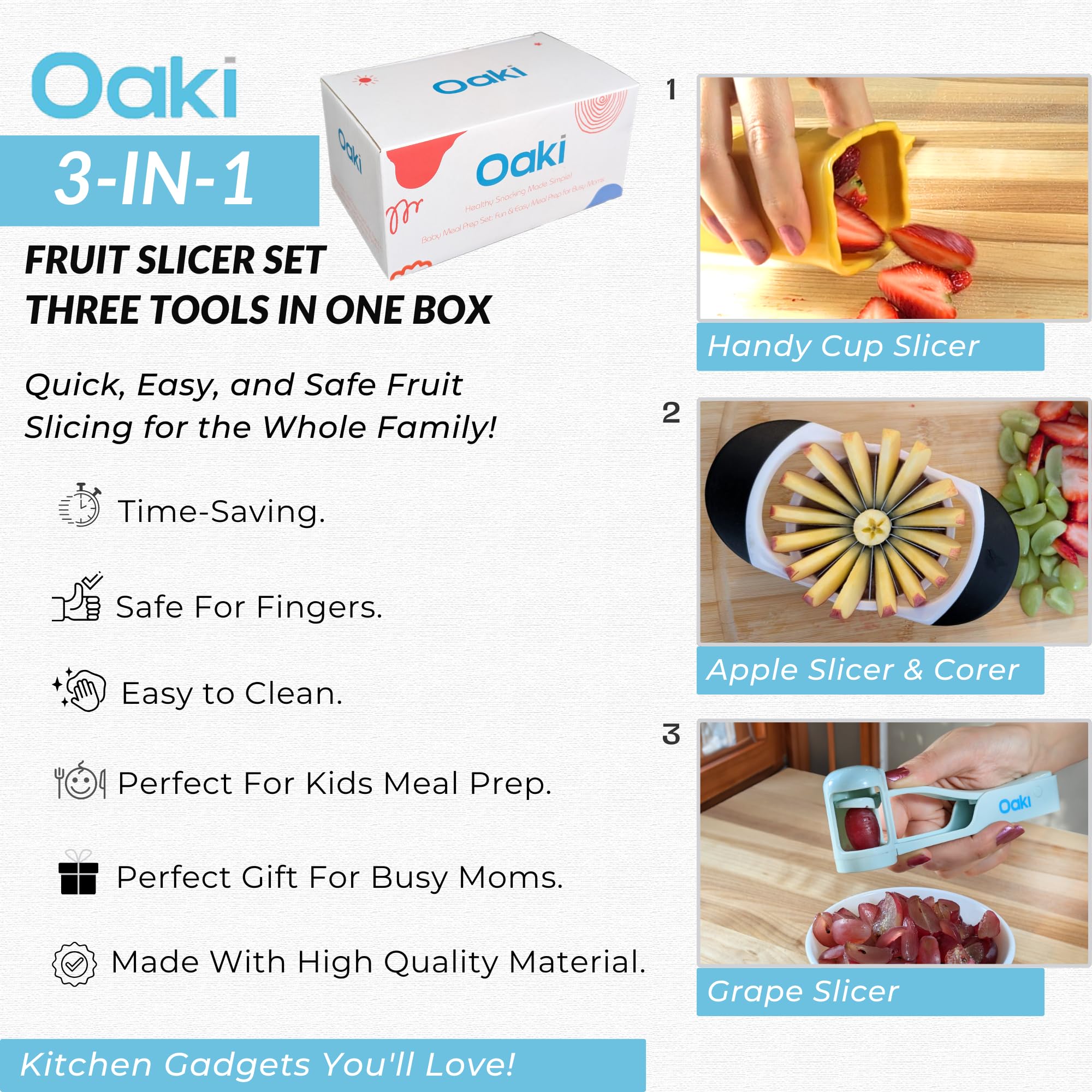 Oaki Bitty Bites corta uvas de forma segura para meriendas.