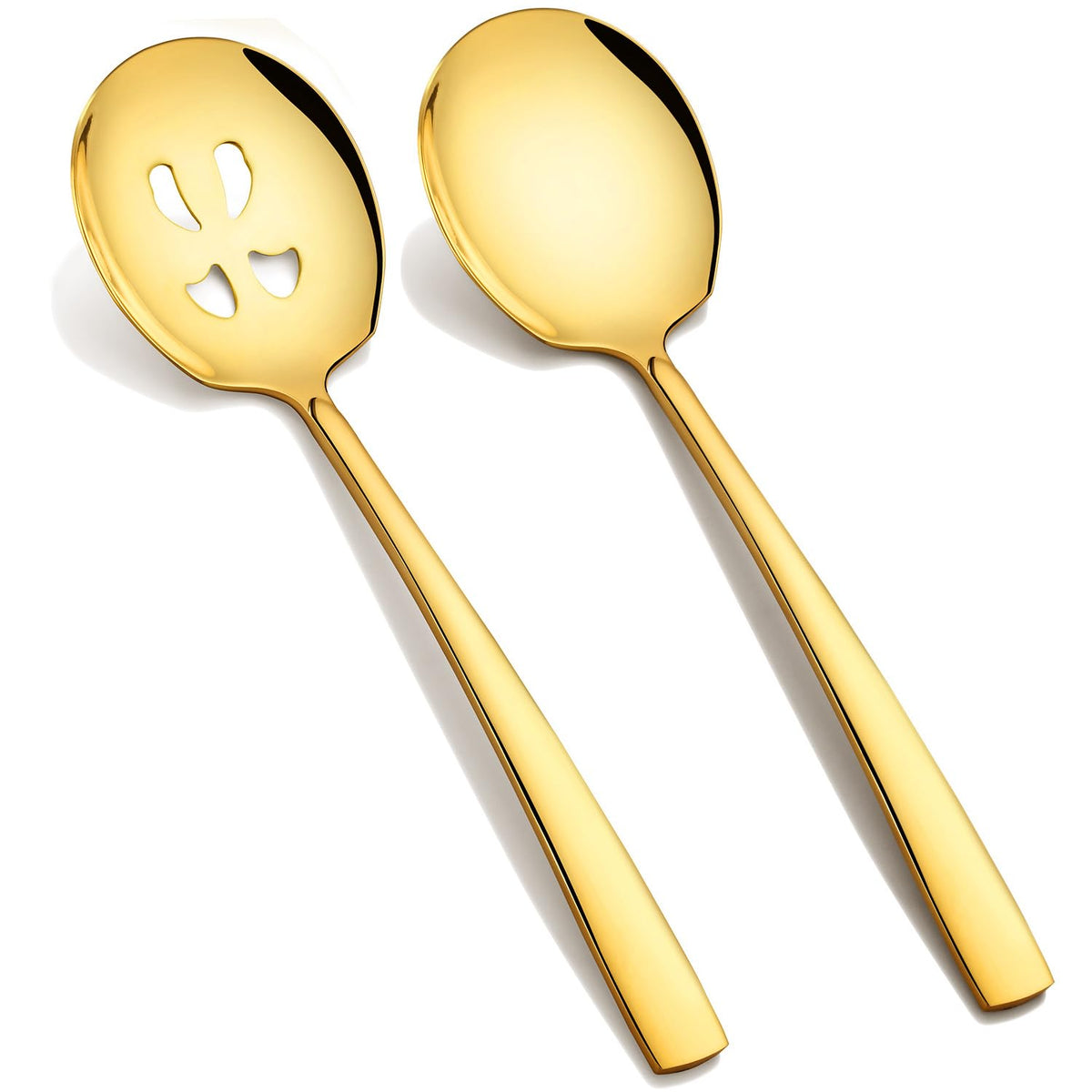 Oakibee cucharas para servir extralargas 11-7 pulgadas en dorado para porciones grandes.