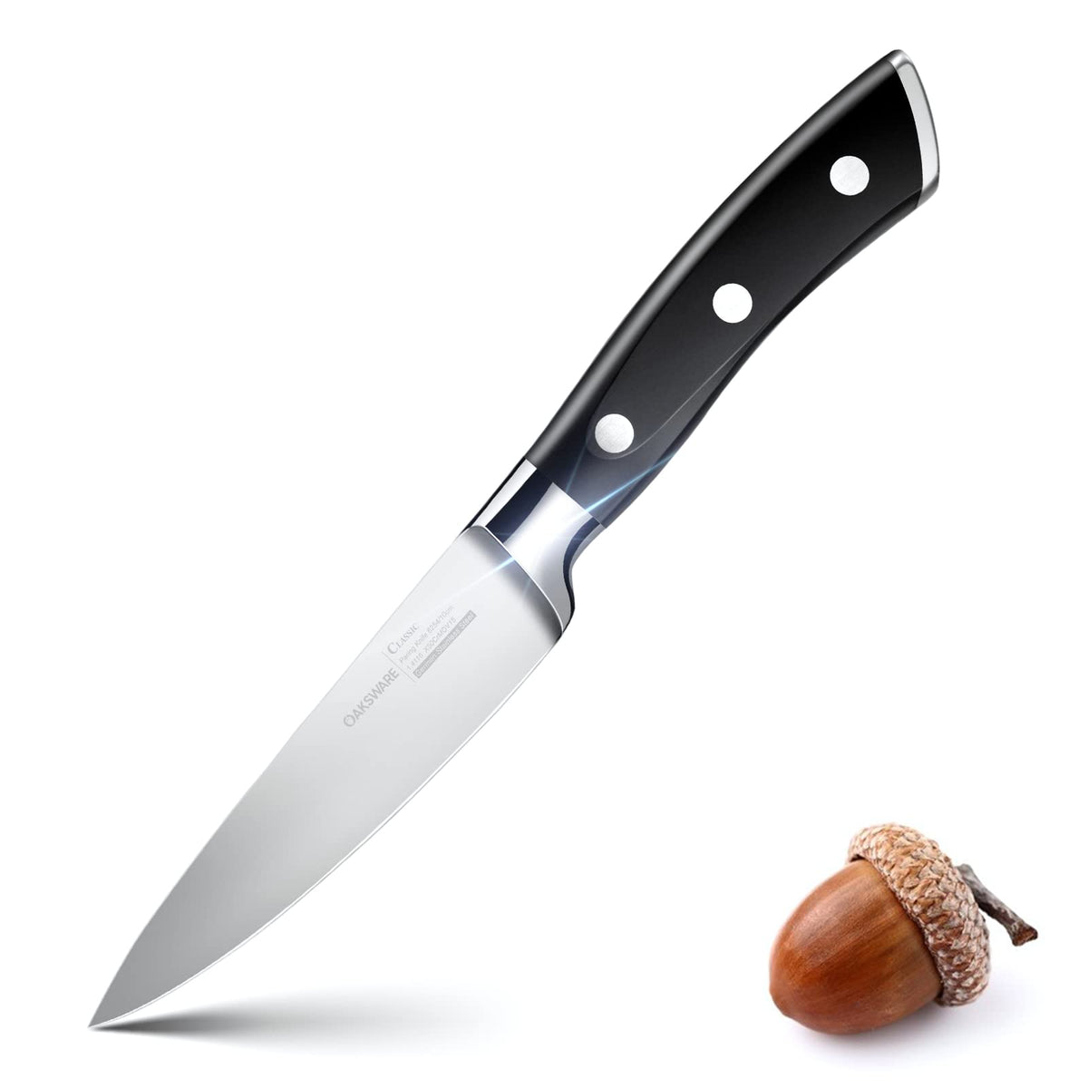 Cuchillo pelador OAKSWARE de 4 pulgadas con hoja afilada para pelar frutas y verduras.