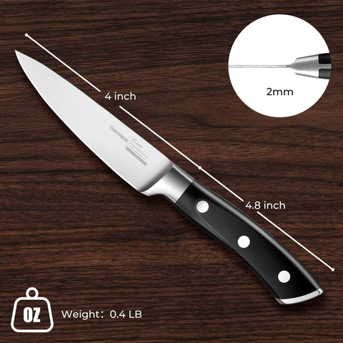 Mango ergonómico de OAKSWARE en la mano para uso prolongado sin fatiga.