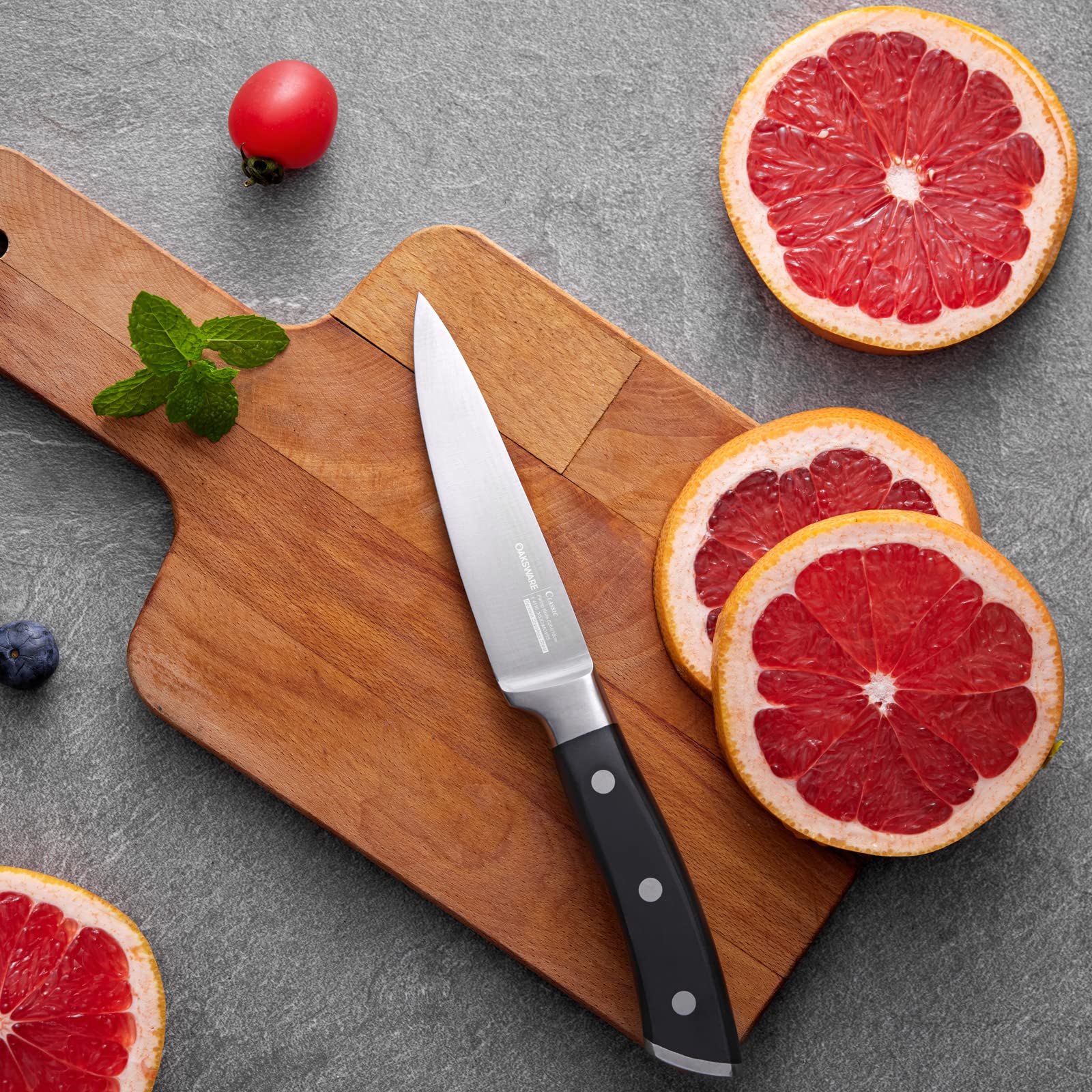 Cuchillo pelador OAKSWARE 4 pulgadas para preparaciones rápidas y limpias.